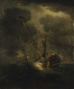 Peter Monamy Loss of HMS Victory, 4 October 1744 France oil painting artist